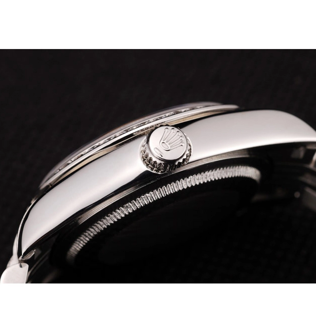 Aaa replica watch Stainless Diamonds Case Orange Flowers Plated Dial DateJust Steel Rolex Brushed 0622